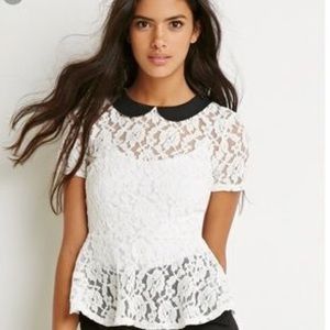 cute lacy peplum top